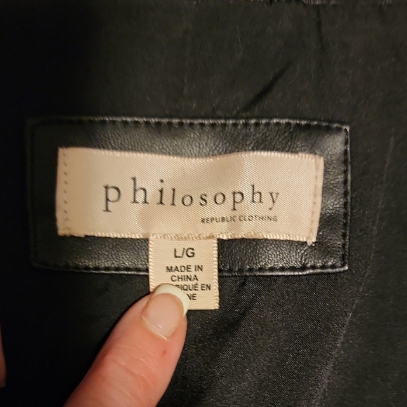 Philosophy Quilted Black Faux Leather Jacket - Picture 2 of 7